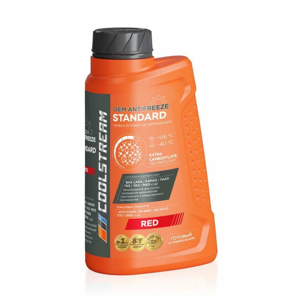 Антифриз готовый красный (1L), COOLSTREAM STANDARD 40 COOL STREAM, CS010201RD